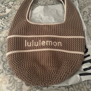 Lululemon Athletica Tan Knit Hobo Bag